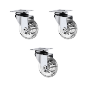 Rodízios de silicone, para móveis pesados ou leves, garantindo mobilidade e segurança. com um modelo de 50mm. Nesta versão não há freios.