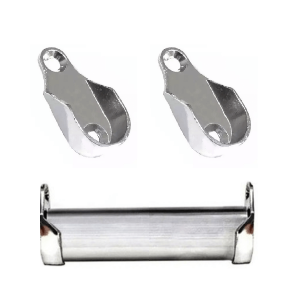 Suporte vara de cabide utilizado em armarios, para tubos oblongos de cabideiro